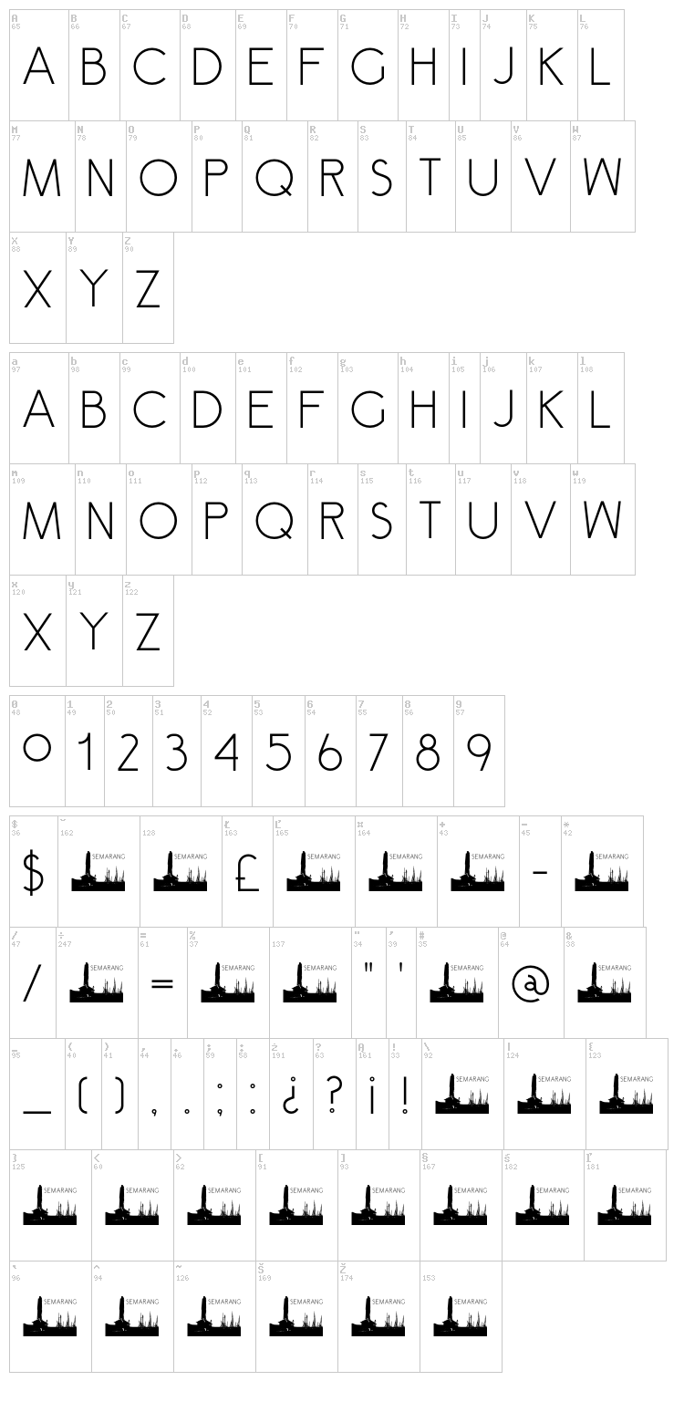 DK Semarang font map